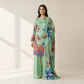 Mint Tropics Luxury Digital Print Unstitched Linen Suit (3-Piece)