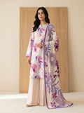Lilac Whisper Luxury Digital Print Unstitched Linen Suit (3-Piece)